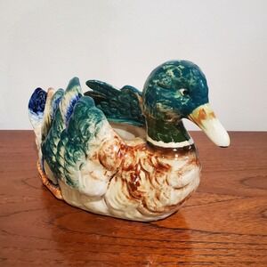 Vintage‎ 1950's Hand Painted Japanese Mallard Duck Planter Occupied Japan